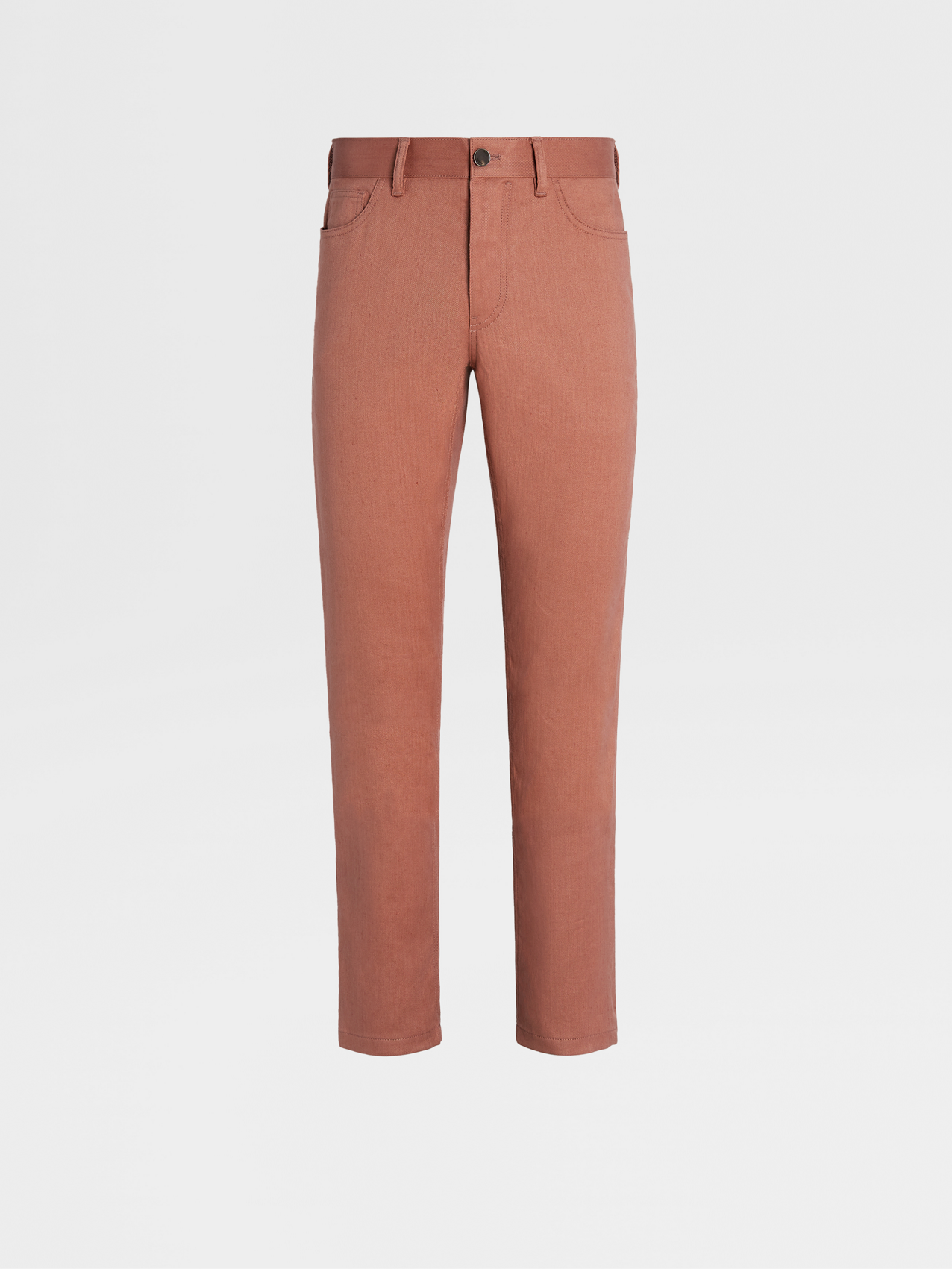 Dust Pink Stretch Linen Blend Roccia Pants